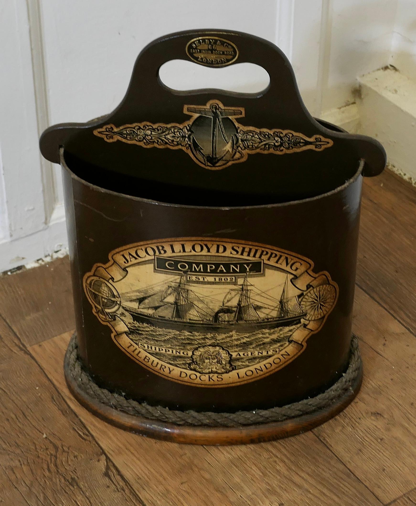 Mid-Century Modern A Waste Paper Basket on a Nautical Theme