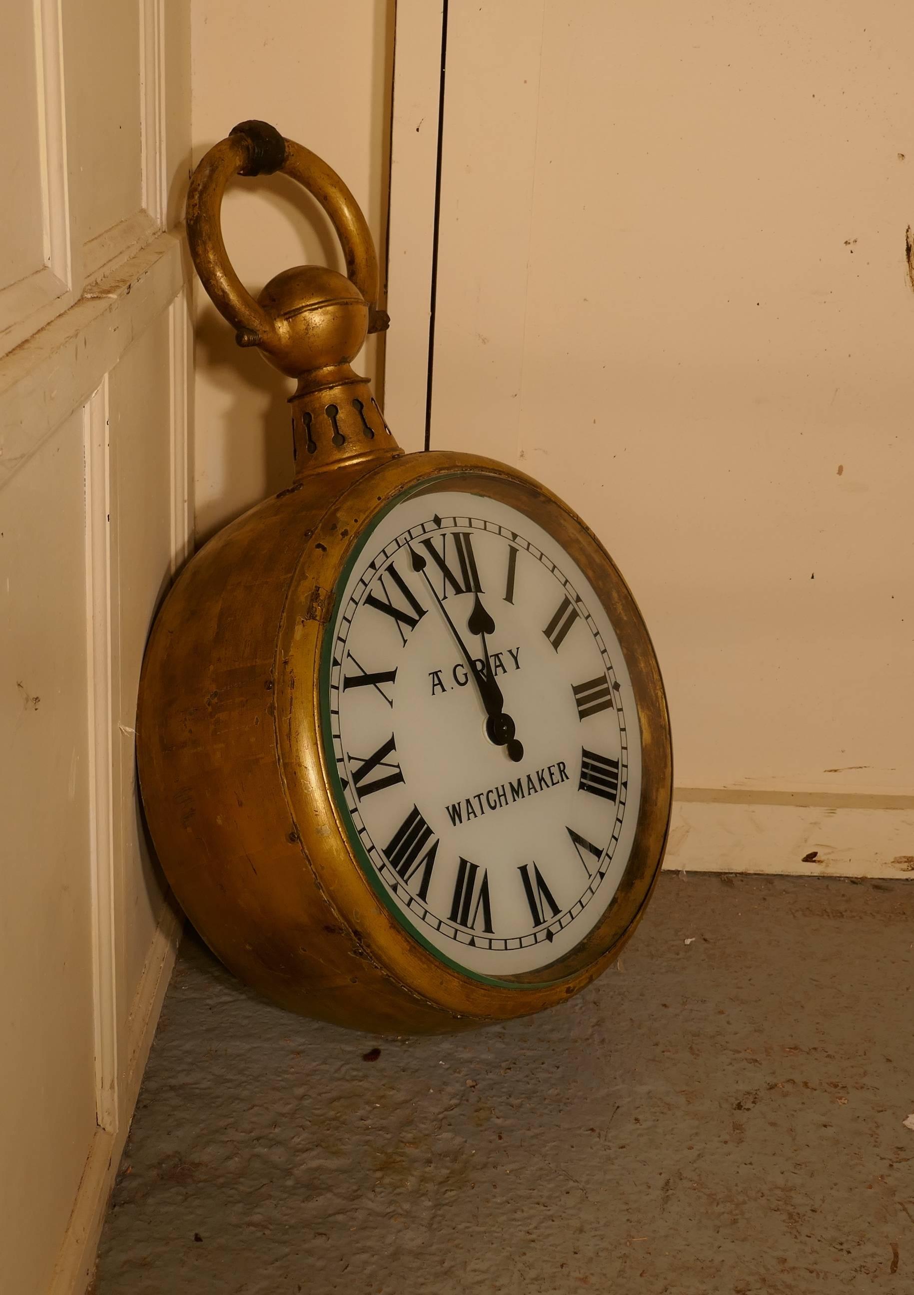 Watch Makers Shop Trades Sign, Giant Pocket Watch In Good Condition In Chillerton, Isle of Wight