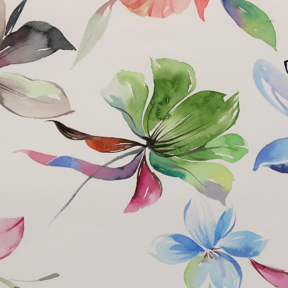 A Watercolor Floral Painting In Excellent Condition For Sale In New York, NY