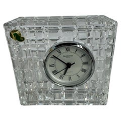 A Waterford Crystal Clock, Faceted Diamond Cut