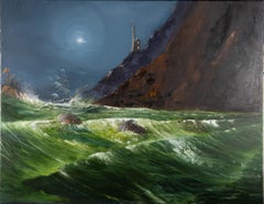 A. Watkins - Acrílico contemporáneo, Salpicado sobre las rocas