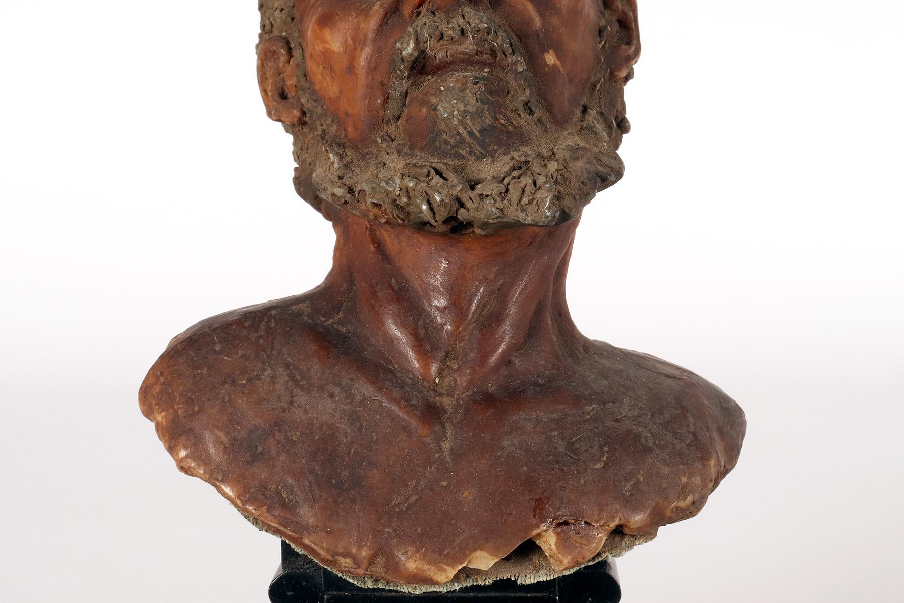 Scultura in cera (modellato in cera) di un busto di un santo, Italia fine XVIII secolo. in vendita 6