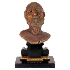 Sculpture en cire (modelage de la cire) d'un buste de saint, Italie, fin du XVIIIe siècle.
