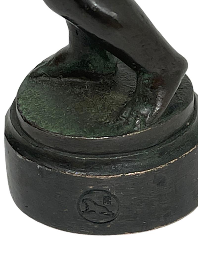 Swedish Wax Seal Stamp of a Girl in Bronze by Otto Valdemar Strandman For Sale