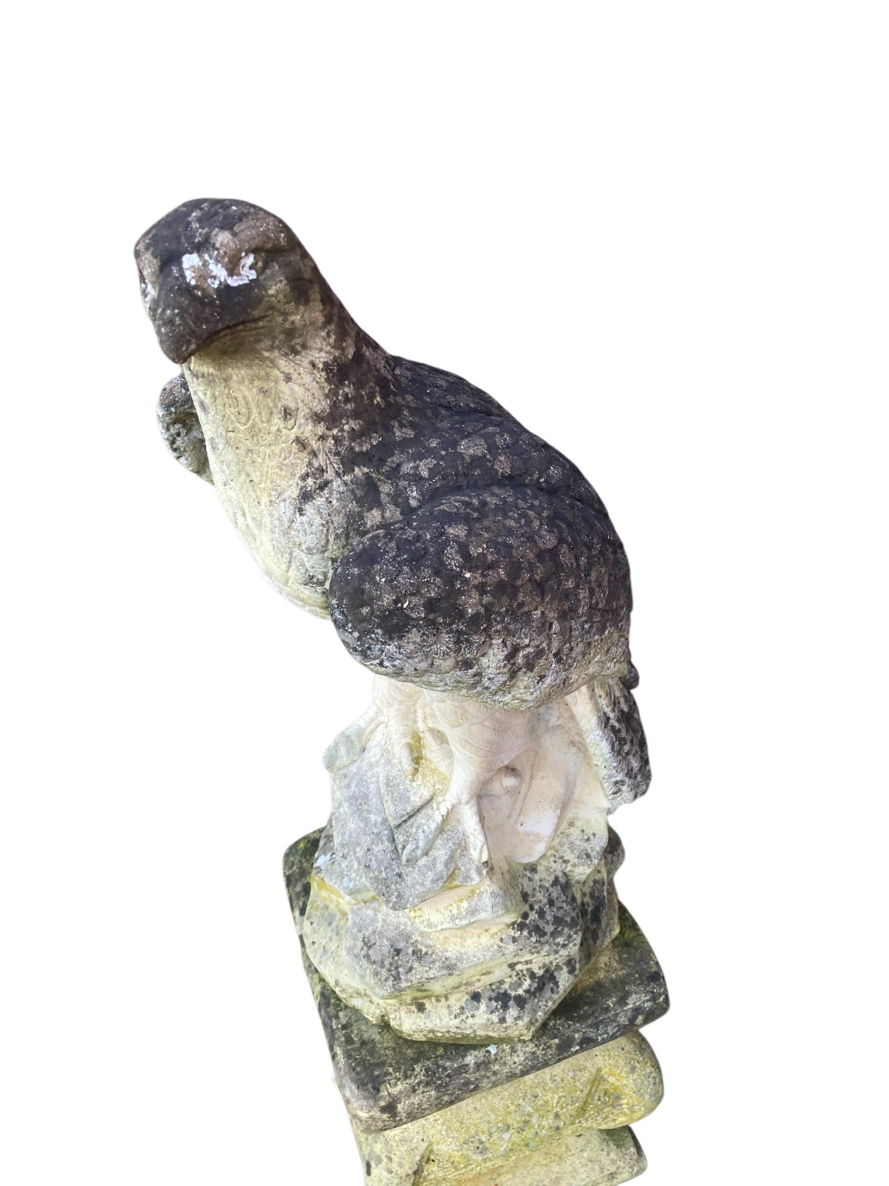 A weathered Stone Statue of Eagle on Plynth For Sale 4