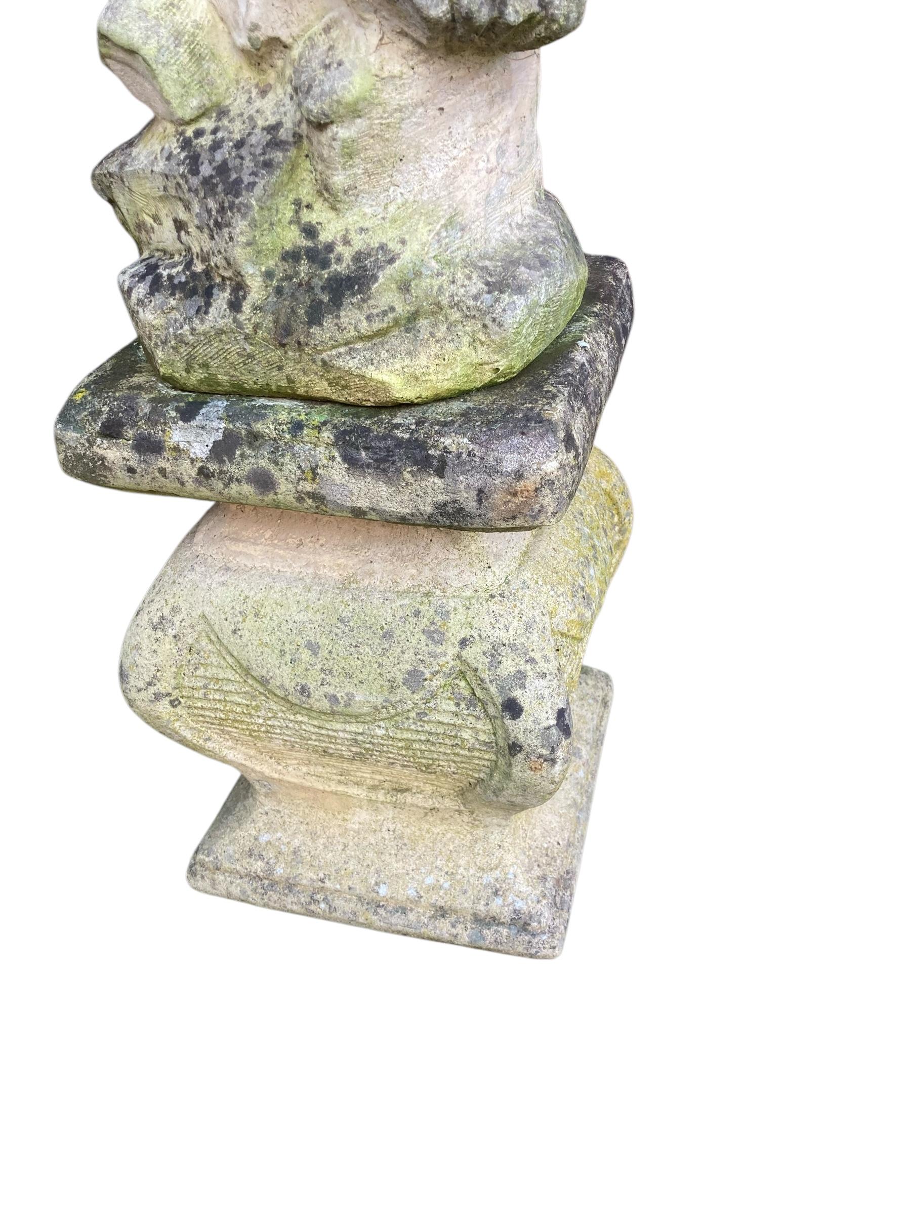 This exquisite statue of an eagle, majestically perched atop a sturdy stone base, embodies strength and freedom. Crafted with meticulous attention to detail, the eagle's lifelike features and dynamic pose capture the essence of this magnificent
