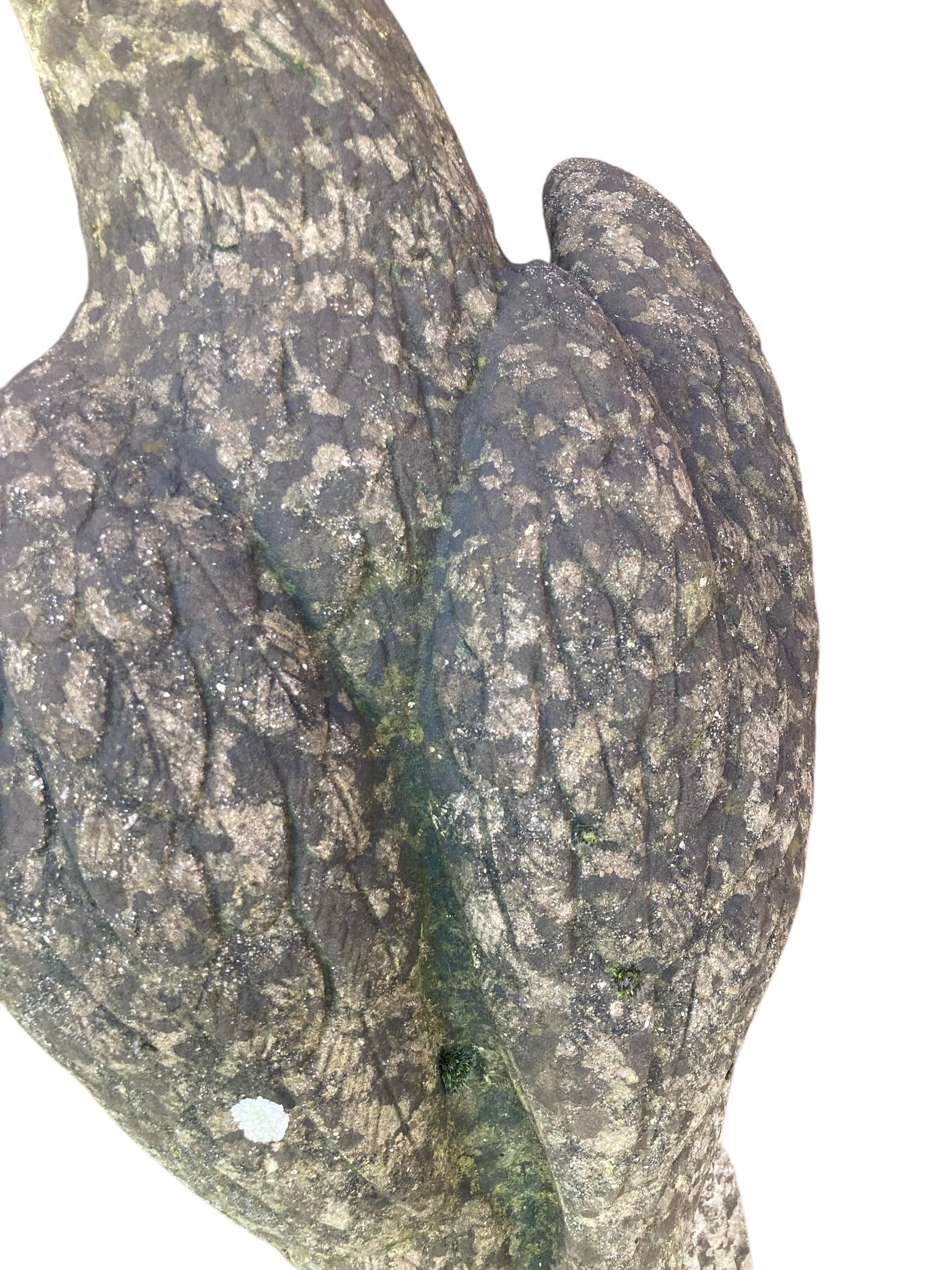 Regency A weathered Stone Statue of Eagle on Plynth For Sale