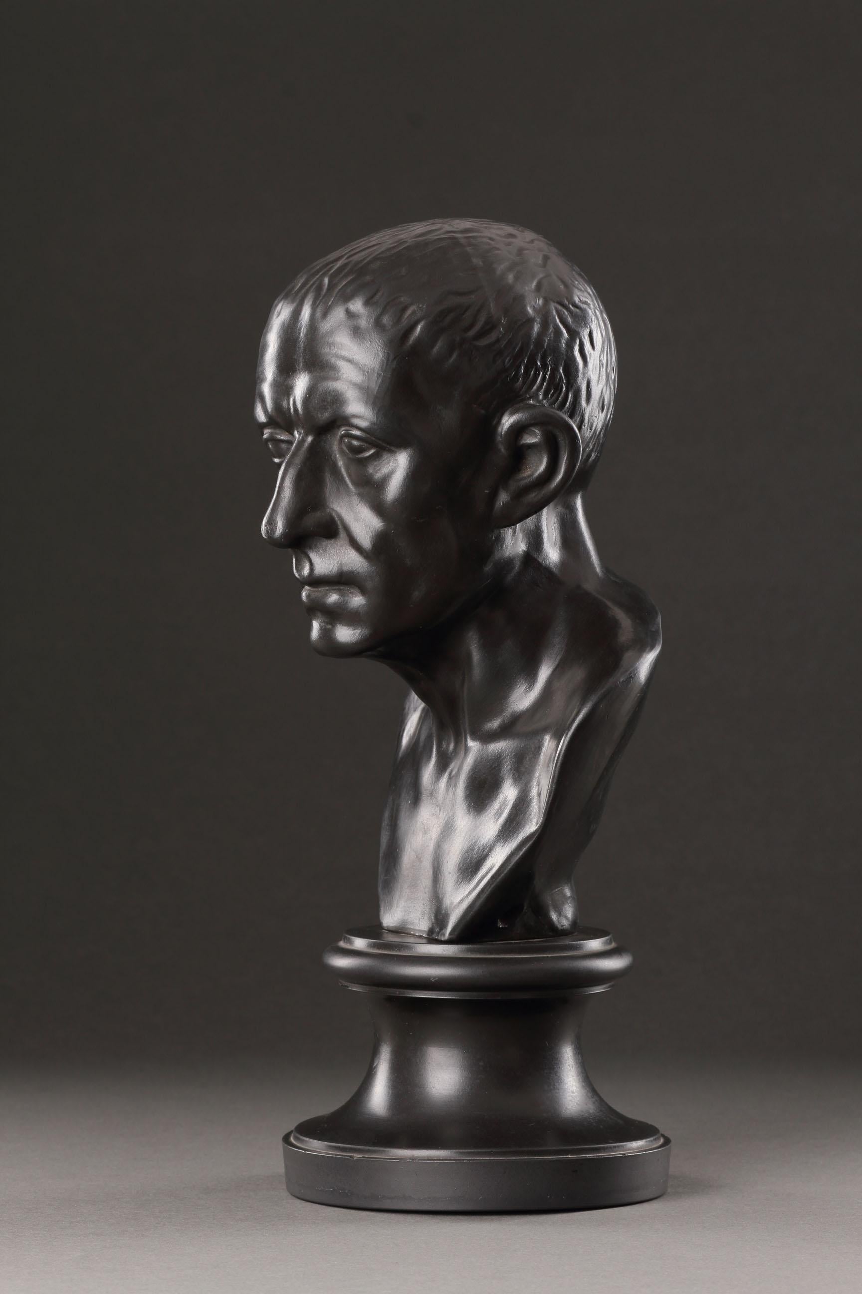 A Wedgwood Black Basalt Library Bust of Cicero In Excellent Condition For Sale In London, GB