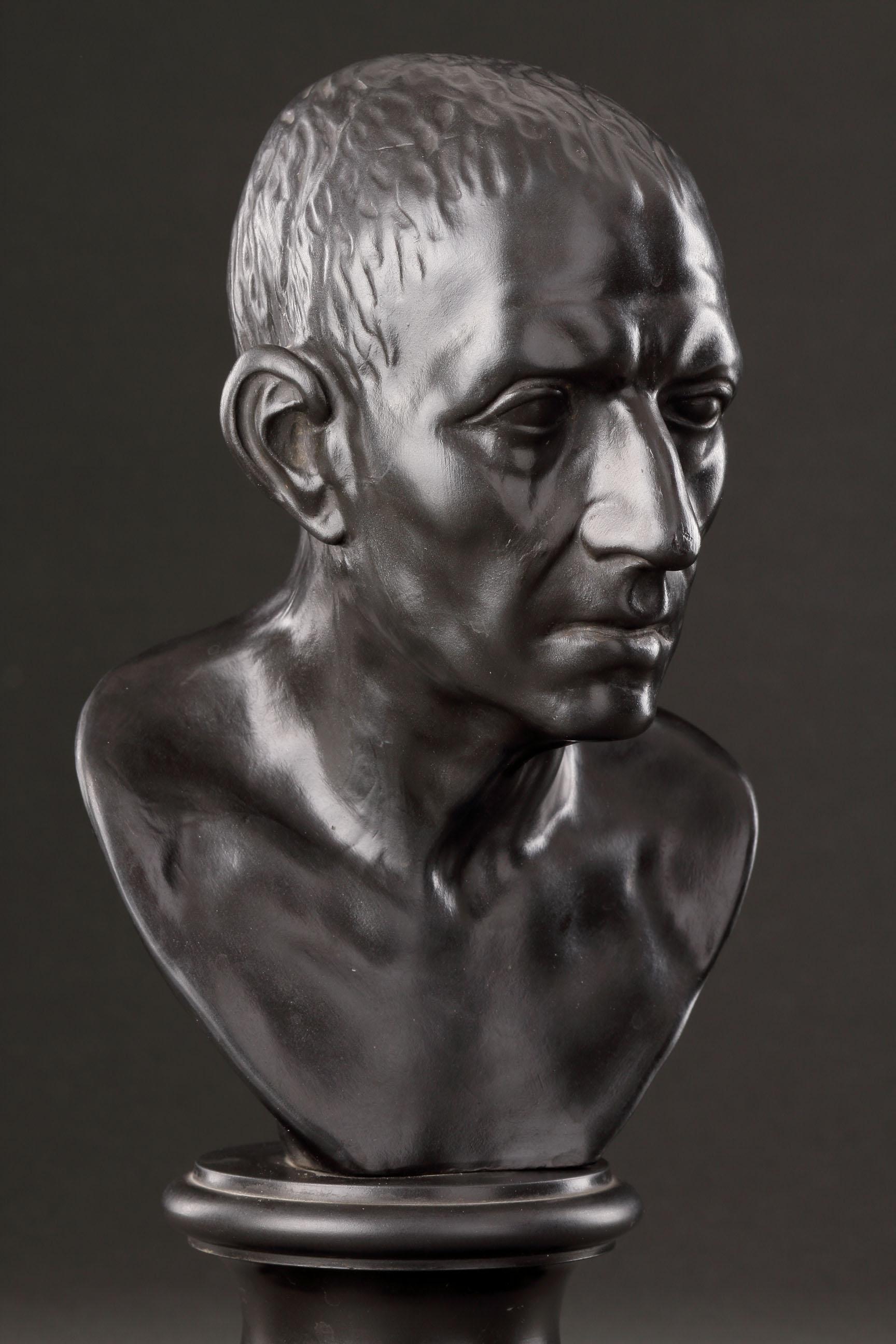 A Wedgwood Black Basalt Library Bust of Cicero For Sale 3
