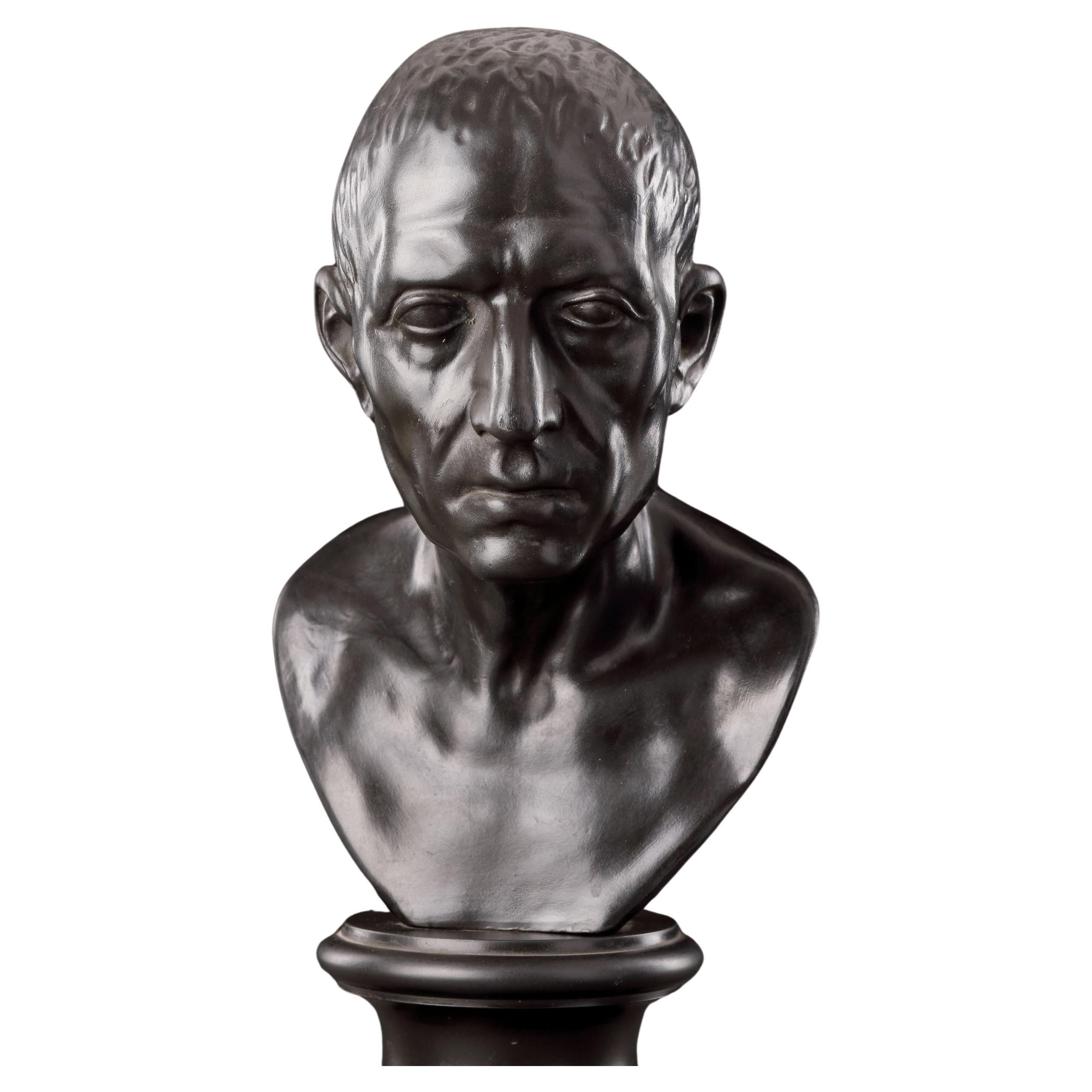 A Wedgwood Black Basalt Library Bust of Cicero For Sale
