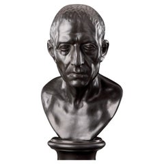A Wedgwood Black Basalt Library Bust of Cicero