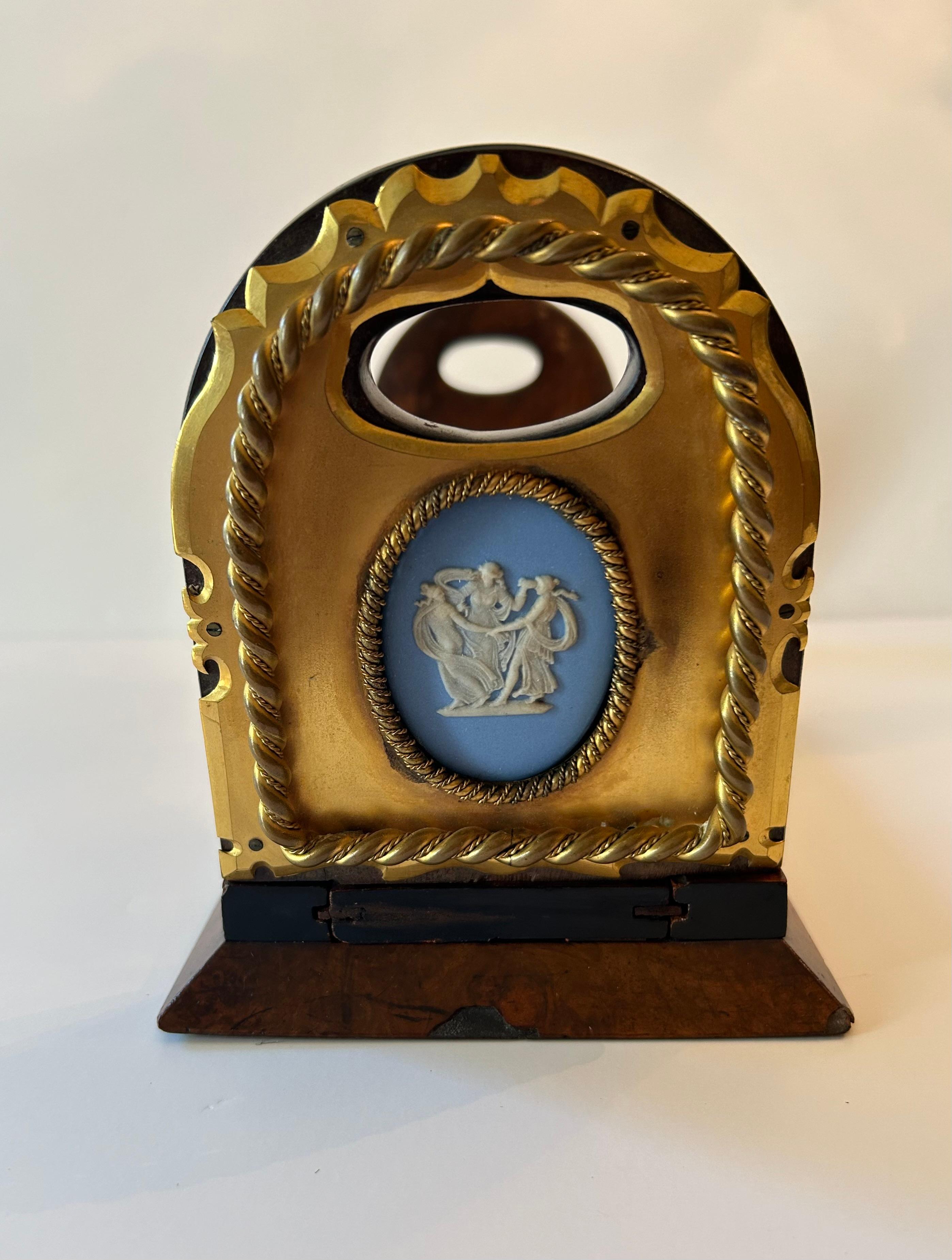 Other A Wedgwood Jasperware Mounted Brass and Wooden Bookend and Inkwell For Sale