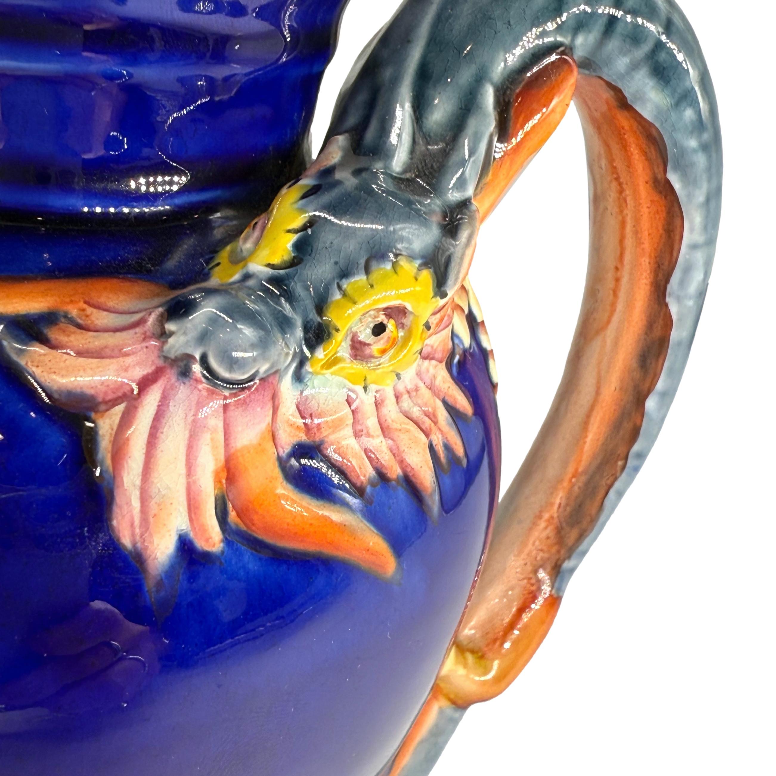 Wedgwood Majolika-Drachenkrug, Design: Hughes Protât, datiert 1878 im Zustand „Gut“ im Angebot in Banner Elk, NC