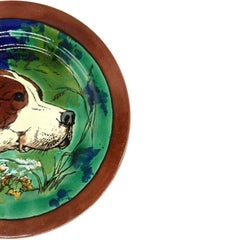 A Wedgwood Majolica Plate with Dog, English, ca. 1873