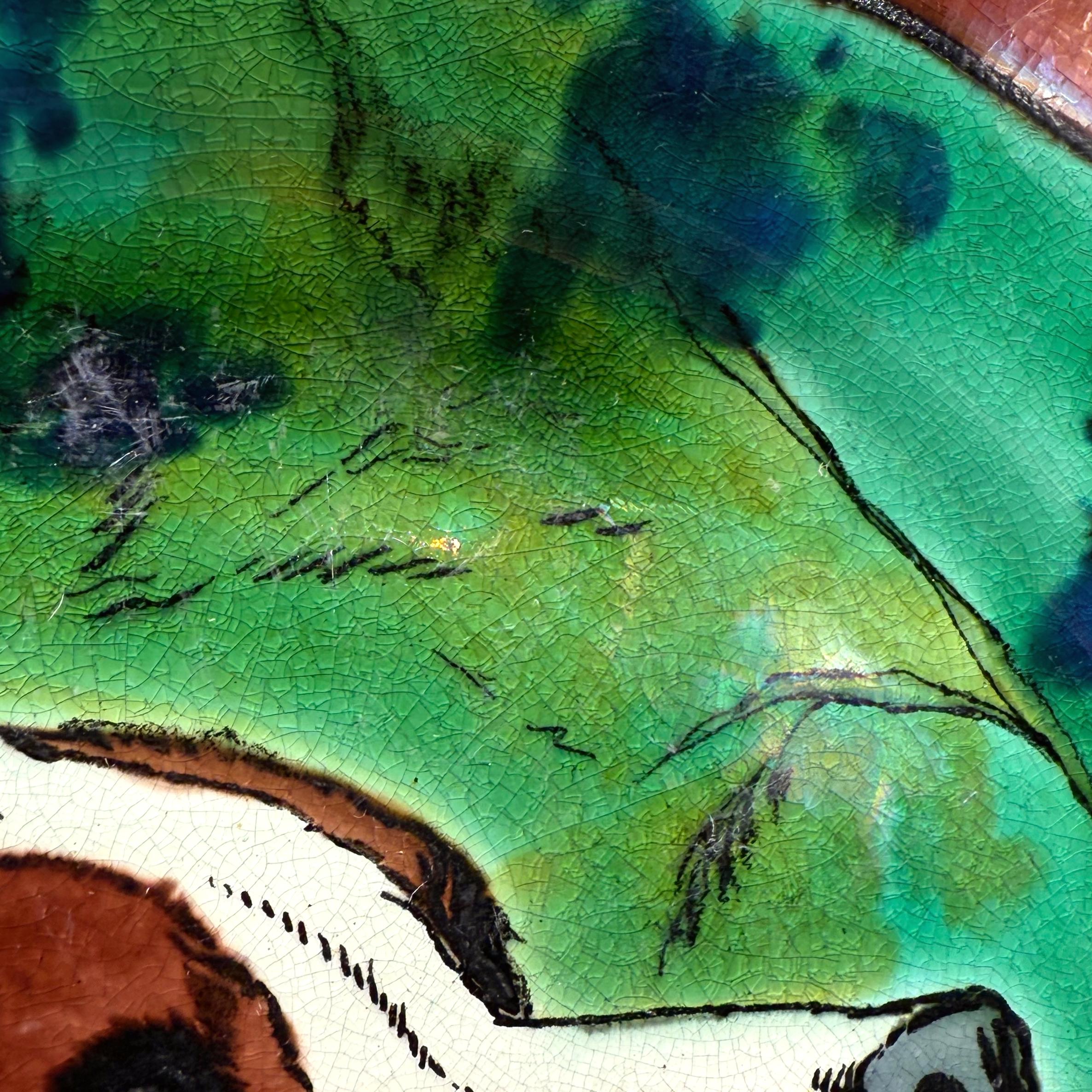 Plato de mayólica Wedgwood con perro, inglés, ca. 1873 en Bueno estado para la venta en Banner Elk, NC