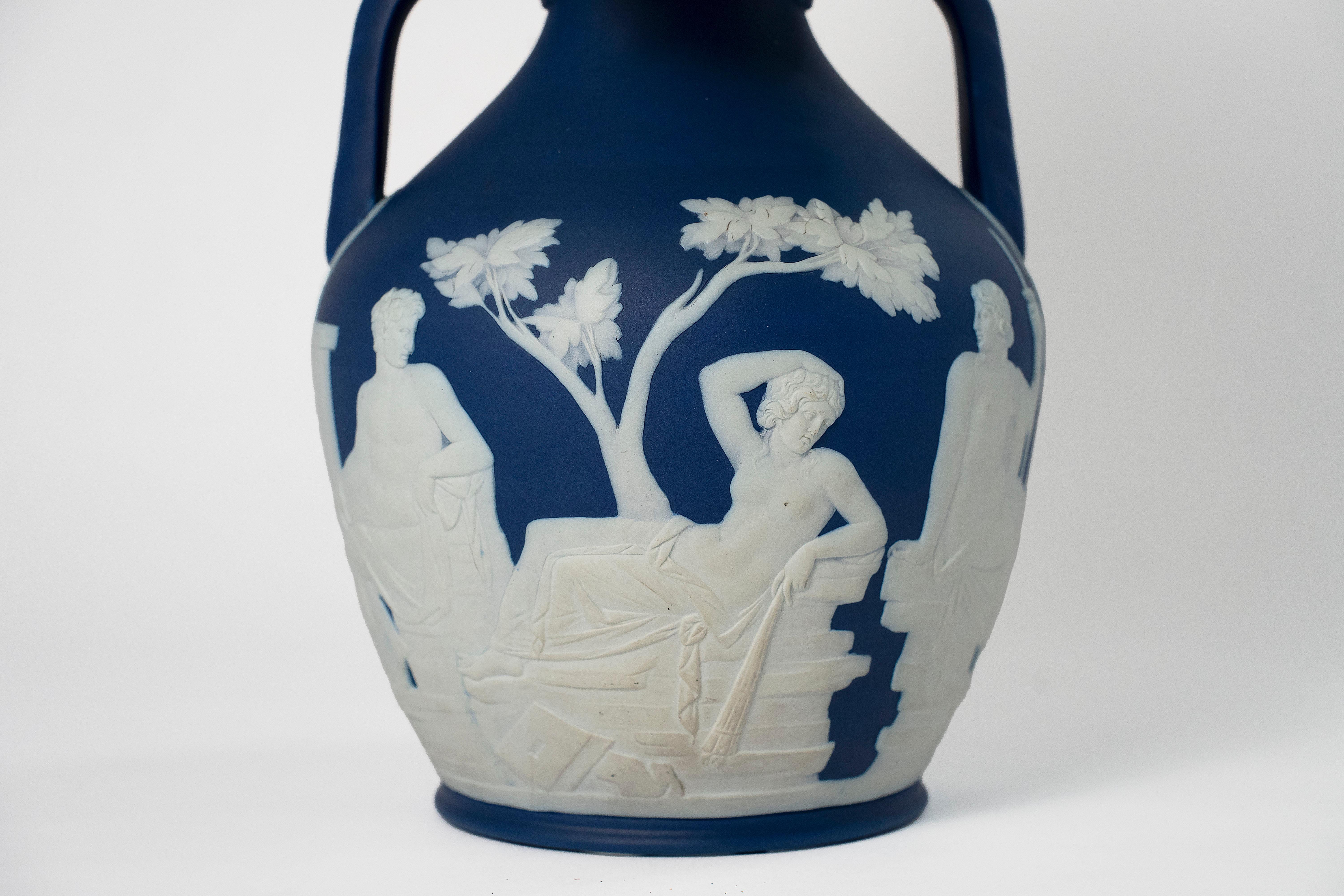 English A WEDGWOOD PORTLAND JASPERWARE VASE, Circa 1875