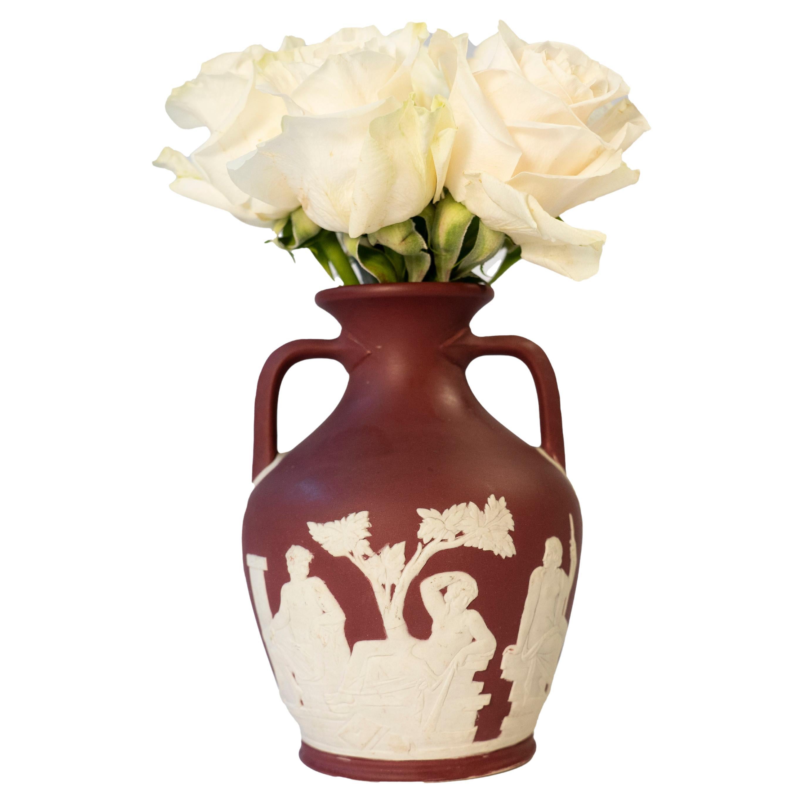 A Wedgwood Portland Vase in Crimson Jasper Dip, Circa 1925. Marked 