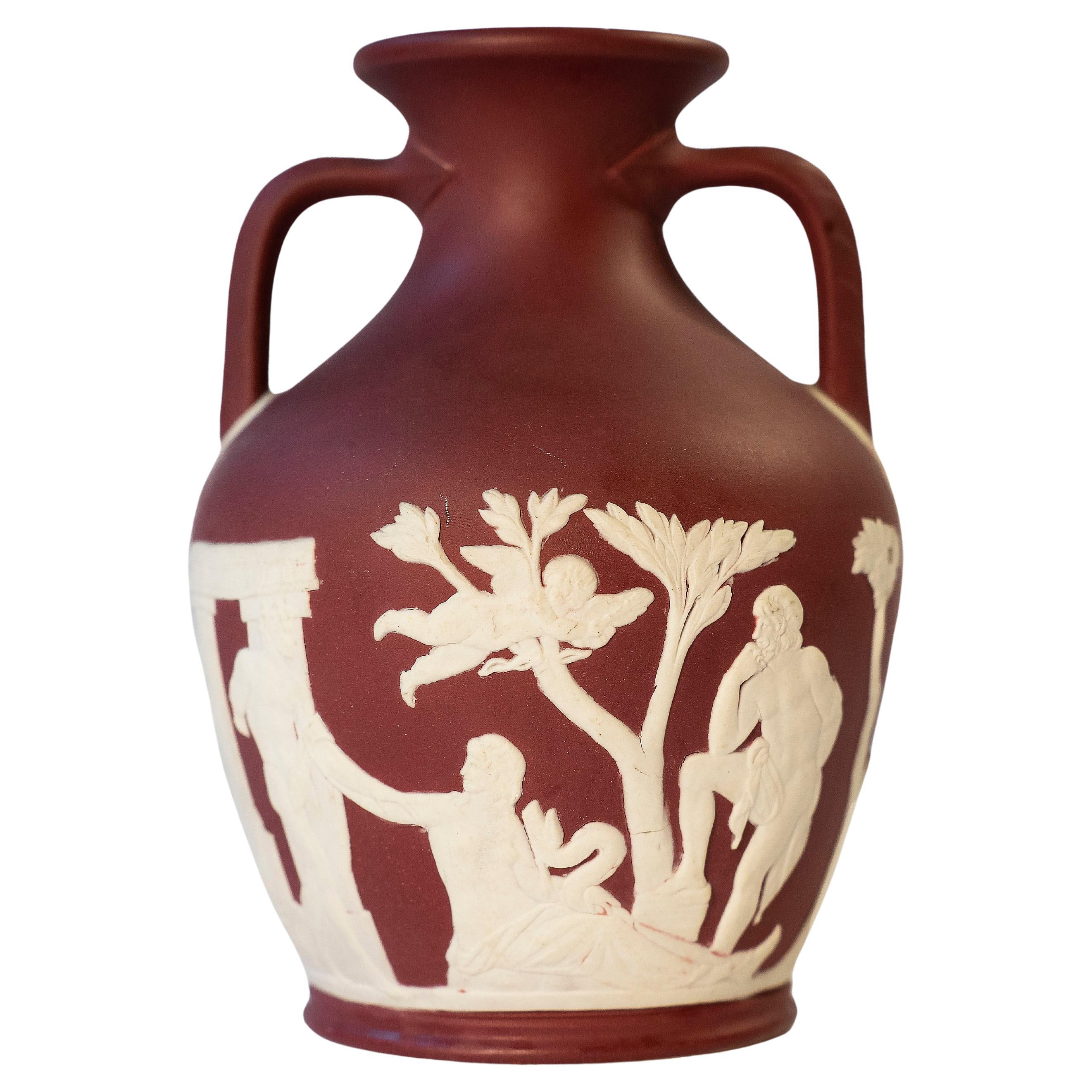 A Wedgwood Portland Vase in Crimson Jasper Dip