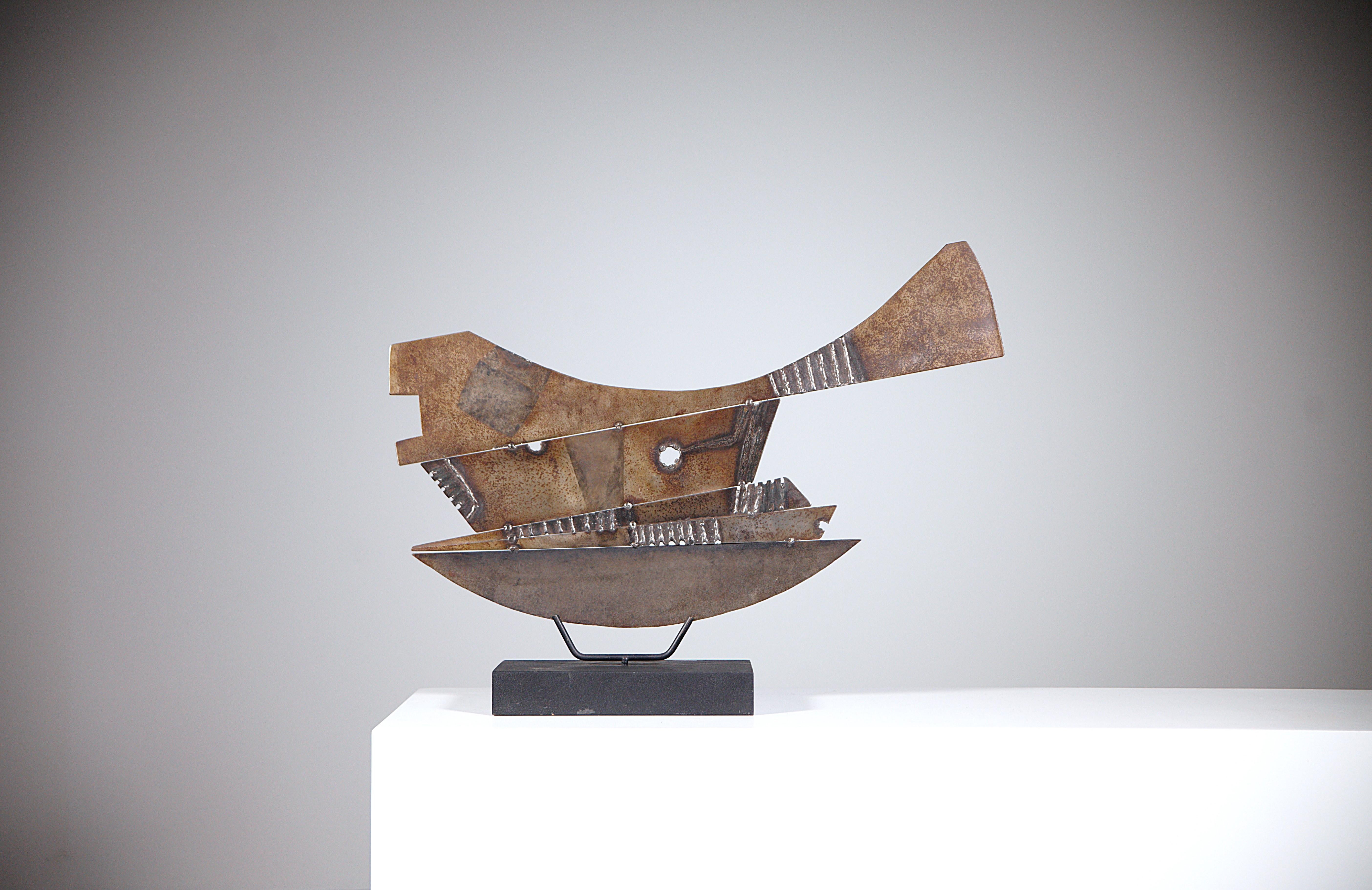 French A Welded Iron Sculpture by Guillaume Lanoux France 1980s For Sale