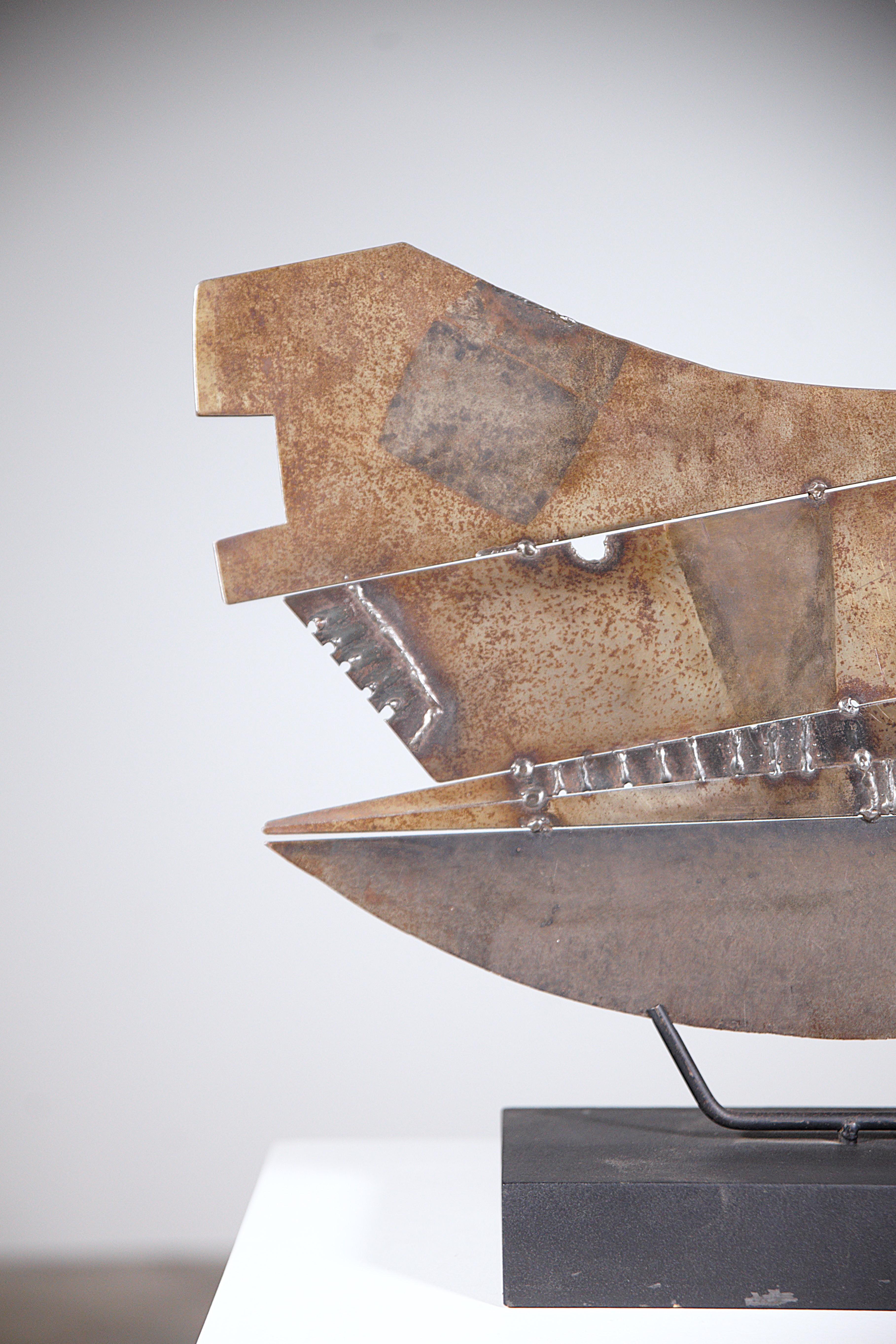 Late 20th Century A Welded Iron Sculpture by Guillaume Lanoux France 1980s For Sale