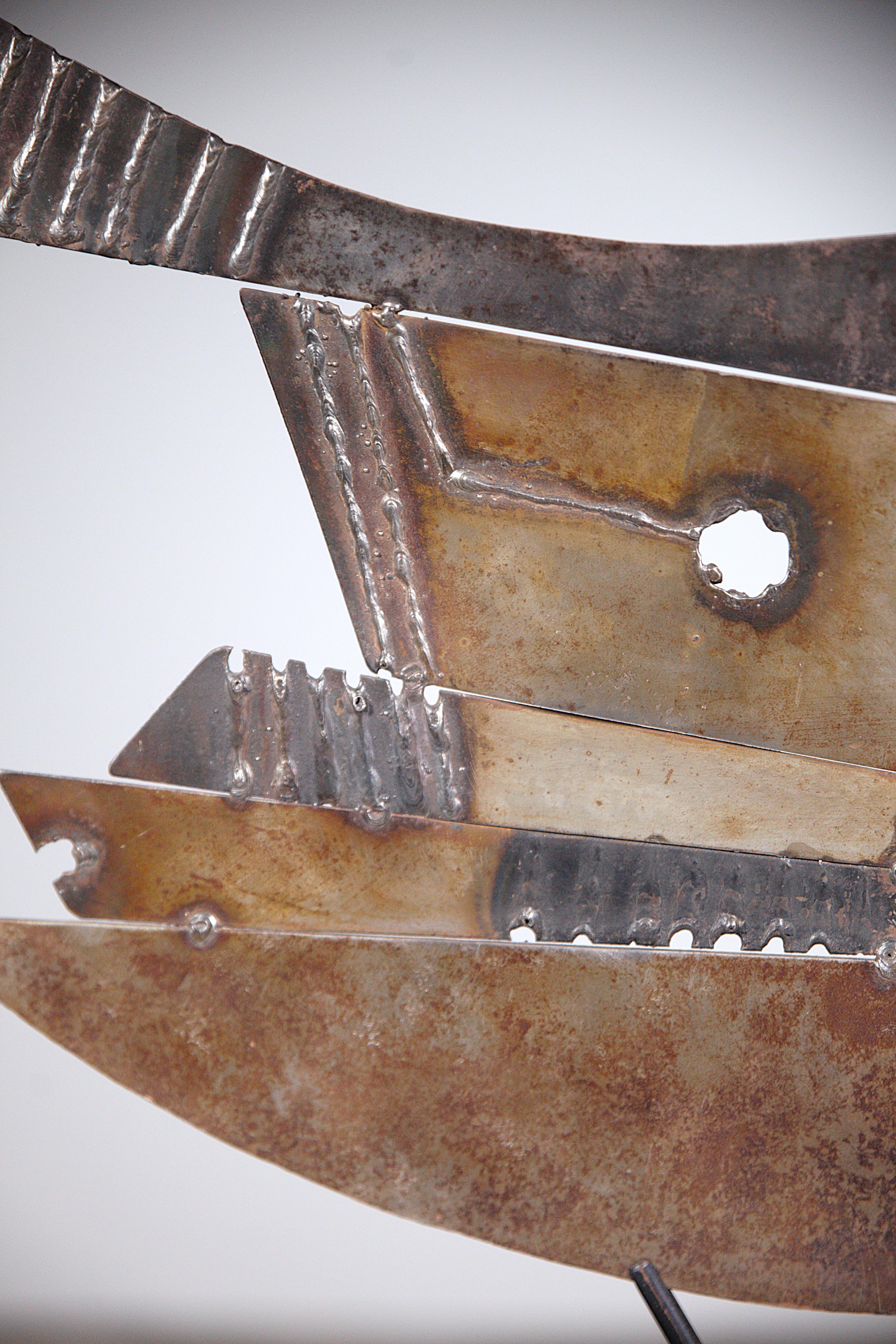 Metal A Welded Iron Sculpture by Guillaume Lanoux France 1980s For Sale