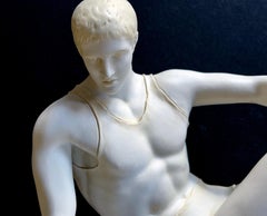 A Well-defined Italian Bisque Figure of a Discus Thrower