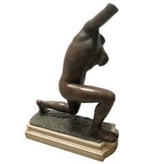 Well-Executed French Bronze Figure of a Male Nude Athlete