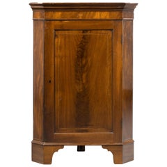 Antique Well Figured Floor Standing George III Period Corner Cupboard