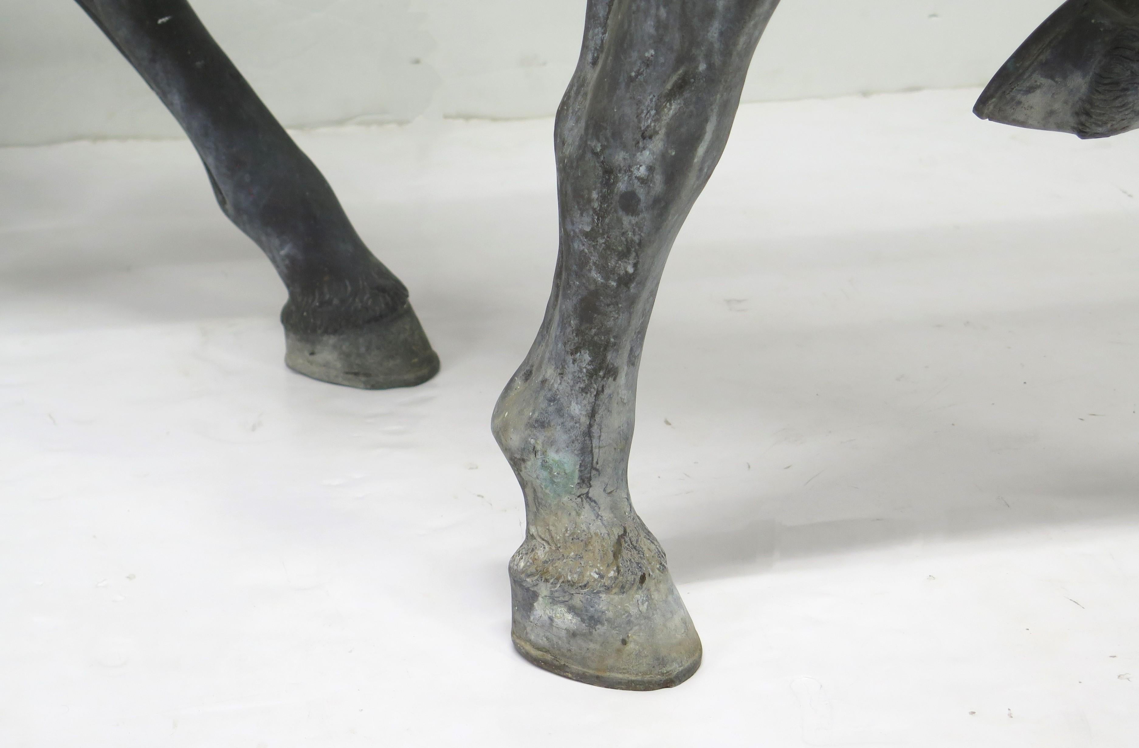 20th Century A Well-Made Bronze Etruscan War Horse Sculpture