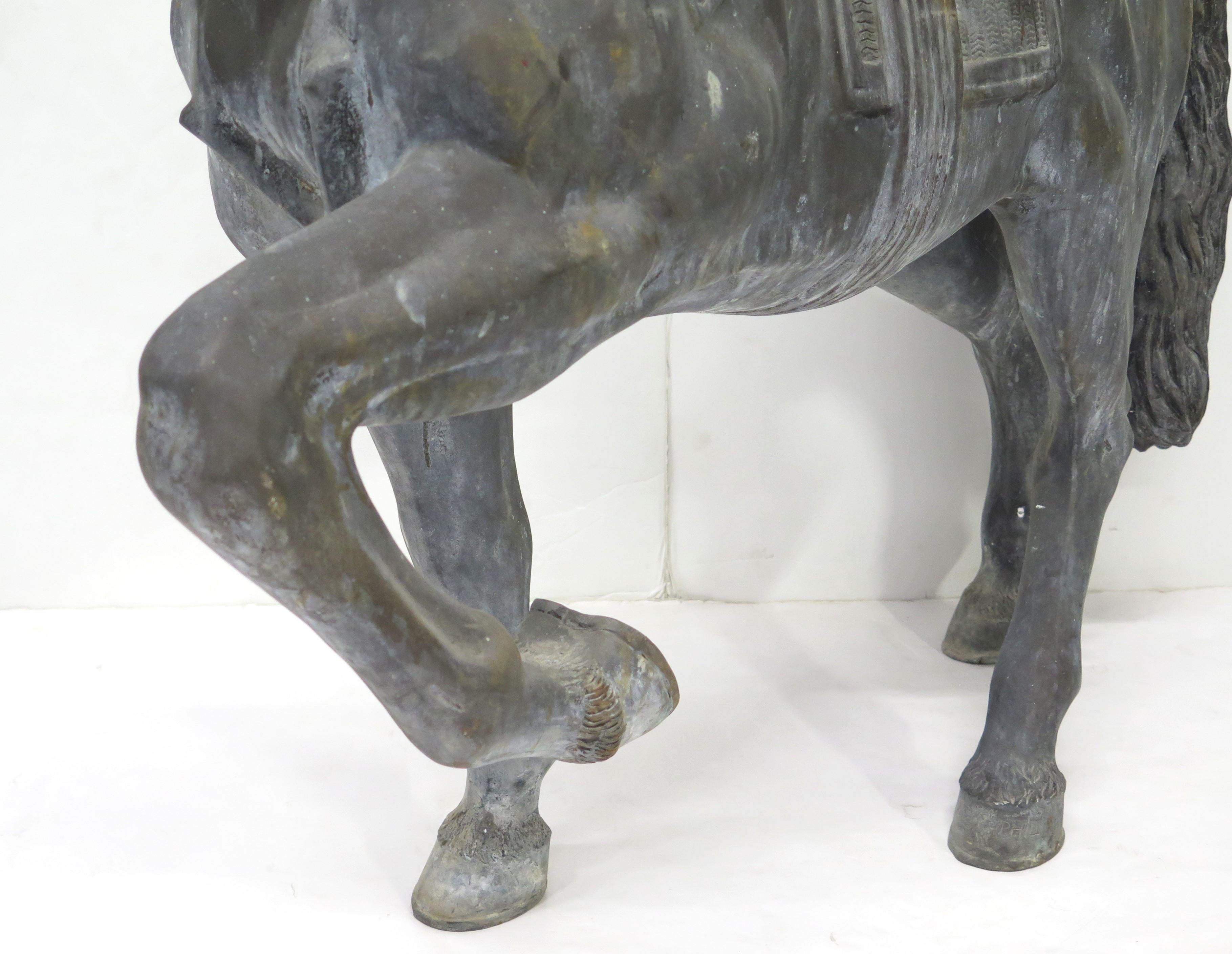 Classical Roman A Well-Made Bronze Etruscan War Horse Sculpture
