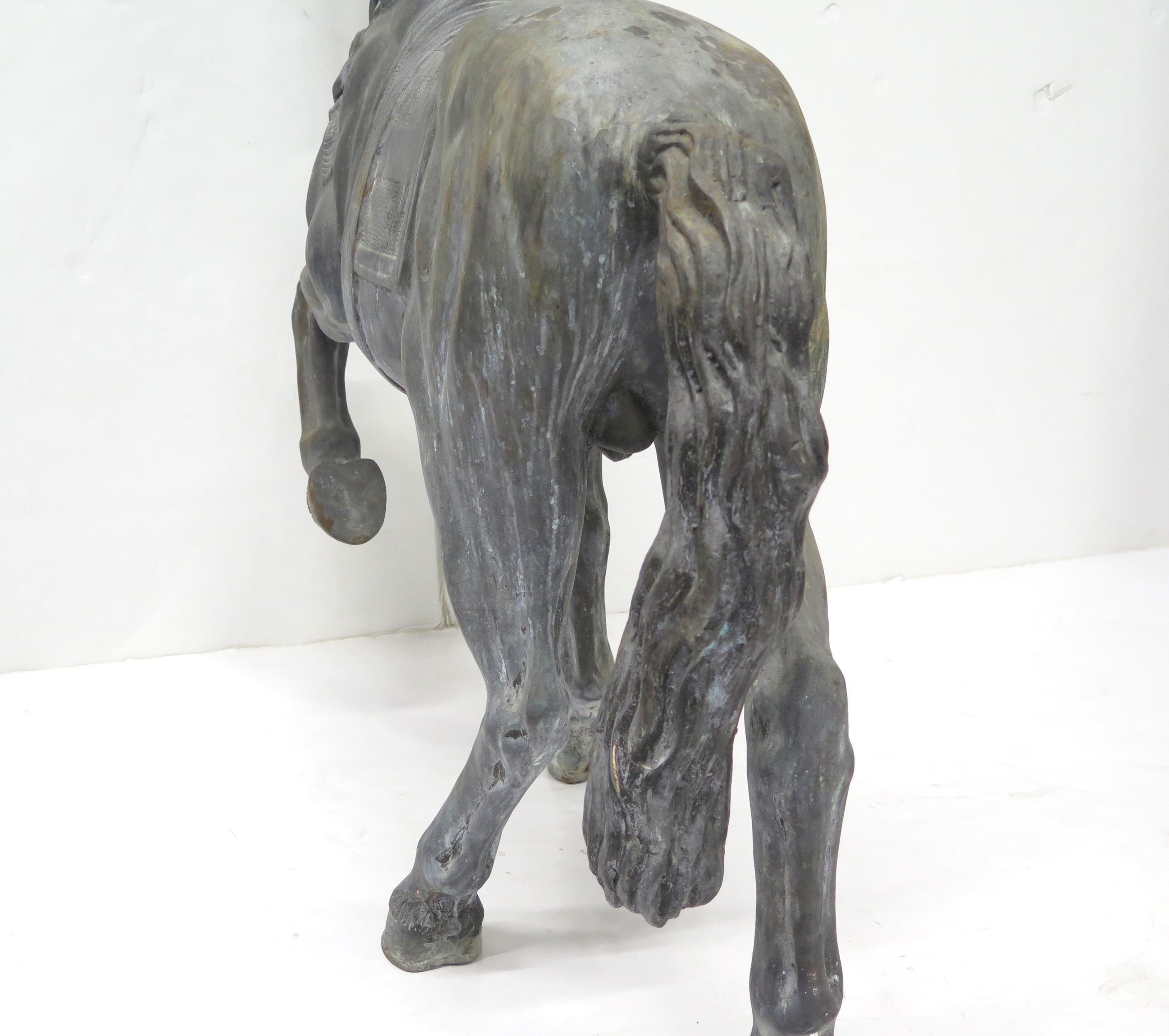 Cast A Well-Made Bronze Etruscan War Horse Sculpture