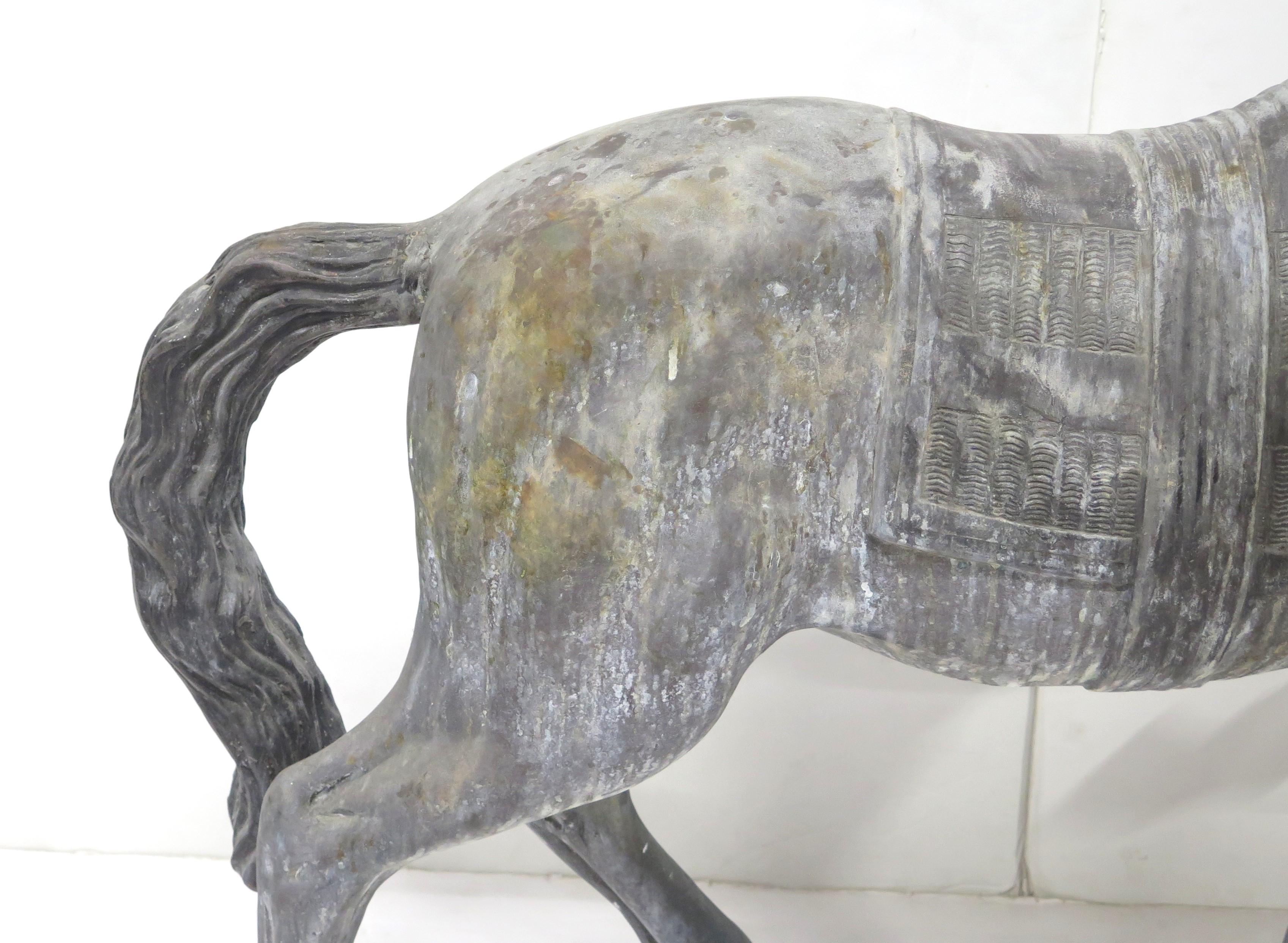 A Well-Made Bronze Etruscan War Horse Sculpture In Good Condition In Dallas, TX