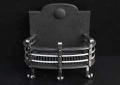 Well Proportioned Polished Wrought Iron Firebasket