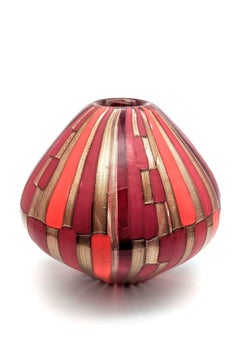 Un vase en verre mosaïque très raffiné "Avventurine" de Massimo Nordio, Murano, 2000