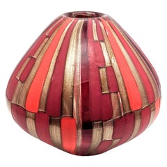 A well refined mosaic glass vase „Avventurine“ by Massimo Nordio, Murano, 2000