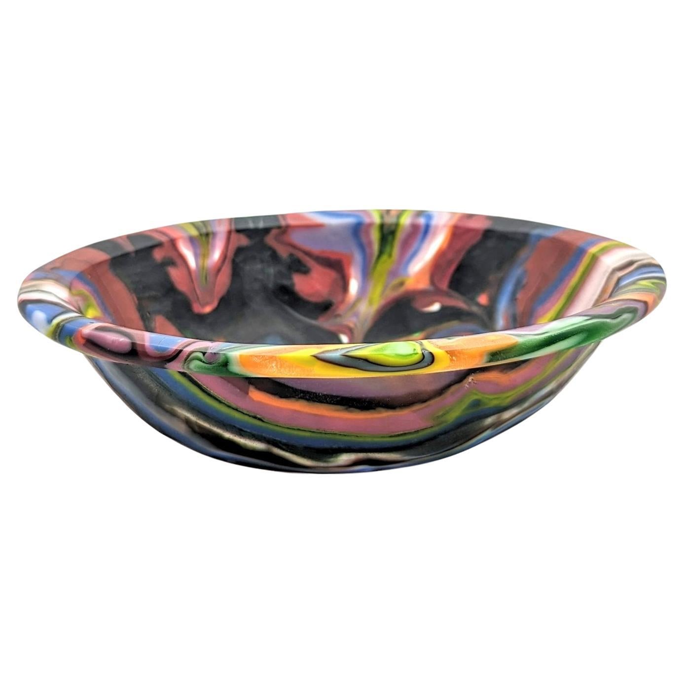 A well refined studio glass fusing bowl by Klaus Moje, made in Canberra in 1988 For Sale