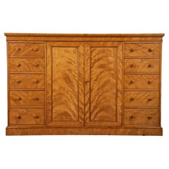 West Indian Satinwood Gentleman’s Compactum/Press Attributed to Holland & Sons