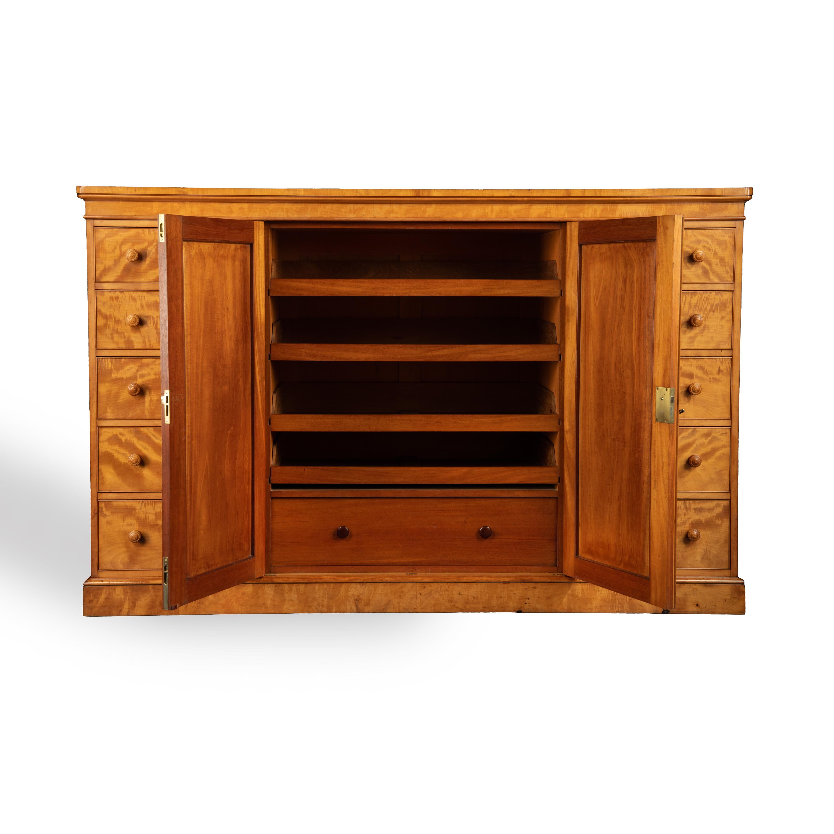 English West Indian Satinwood Gentleman’s Compactum/Press Attributed to Holland & Sons For Sale