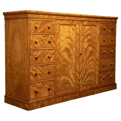 West Indian Satinwood Gentleman’s Compactum/Press Attributed to Holland & Sons