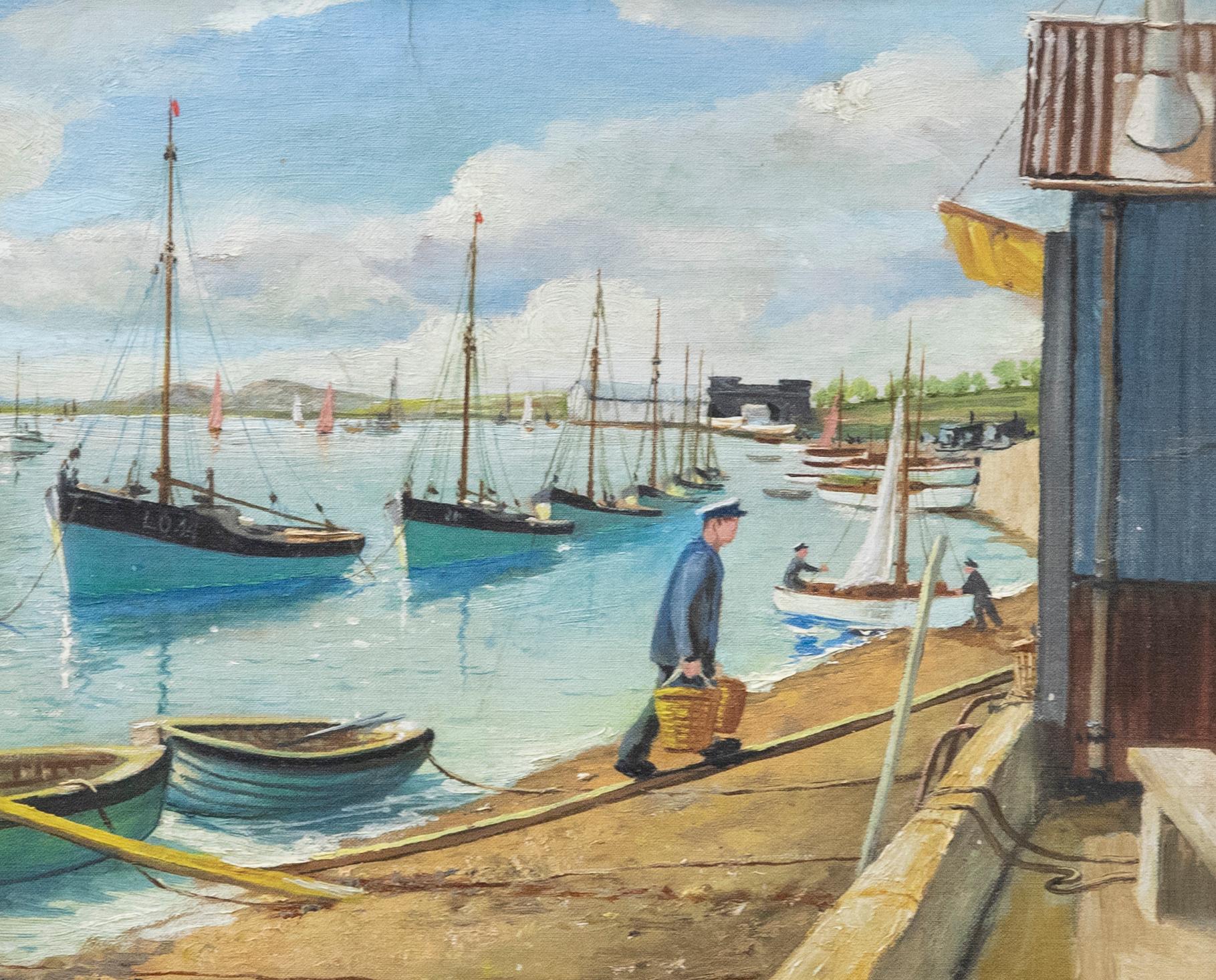 A. Weston - Gerahmtes Ölgemälde, „bringing the Cockles Ashore“, Mitte des 20. Jahrhunderts im Angebot 1