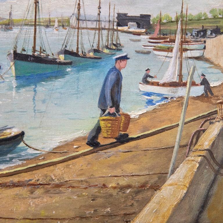 A. Weston - Gerahmtes Ölgemälde, „bringing the Cockles Ashore“, Mitte des 20. Jahrhunderts im Angebot 3