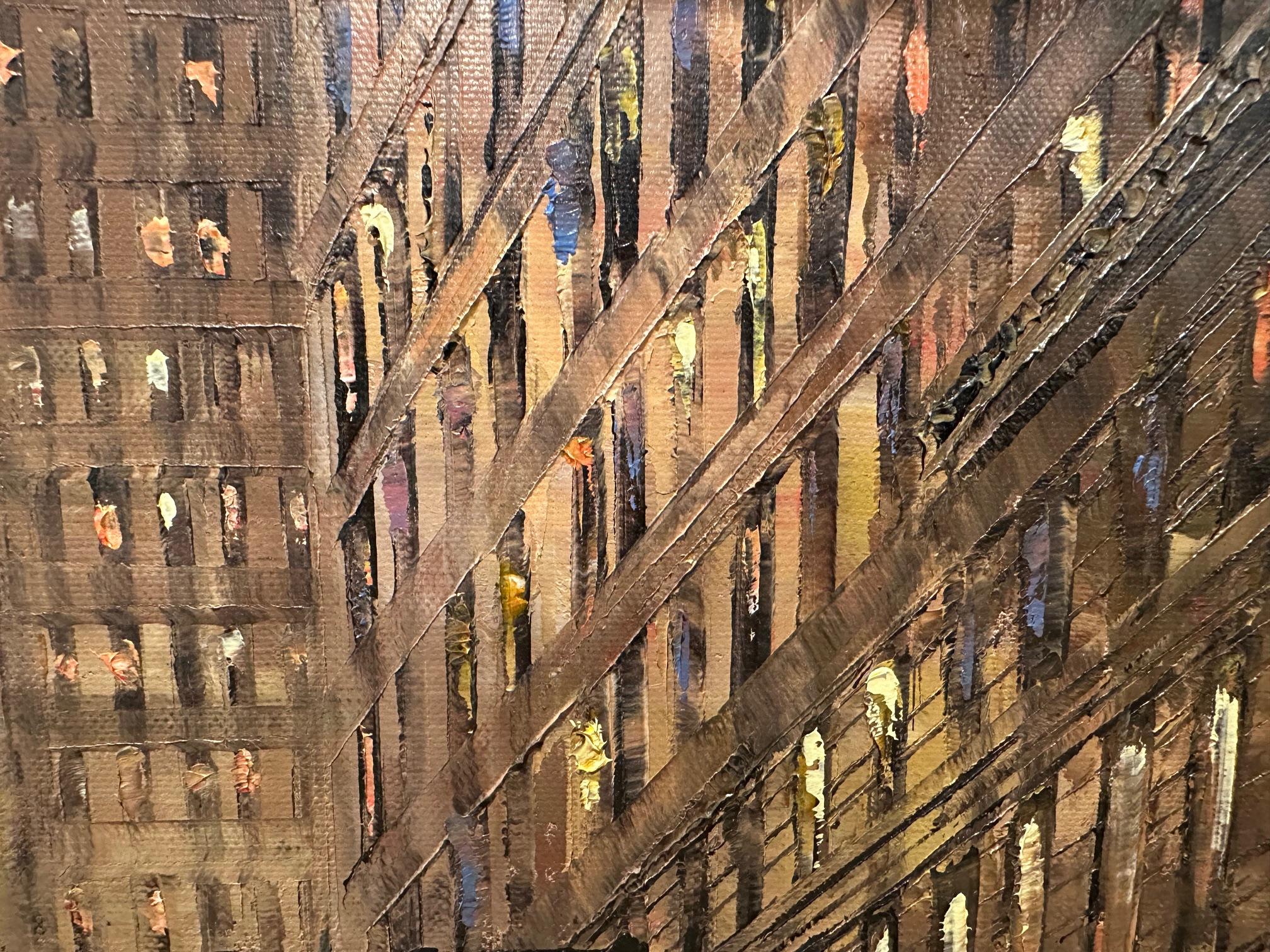 Scène de nuit mouillée à New York par l'artiste The Robert Lebron en vente 4