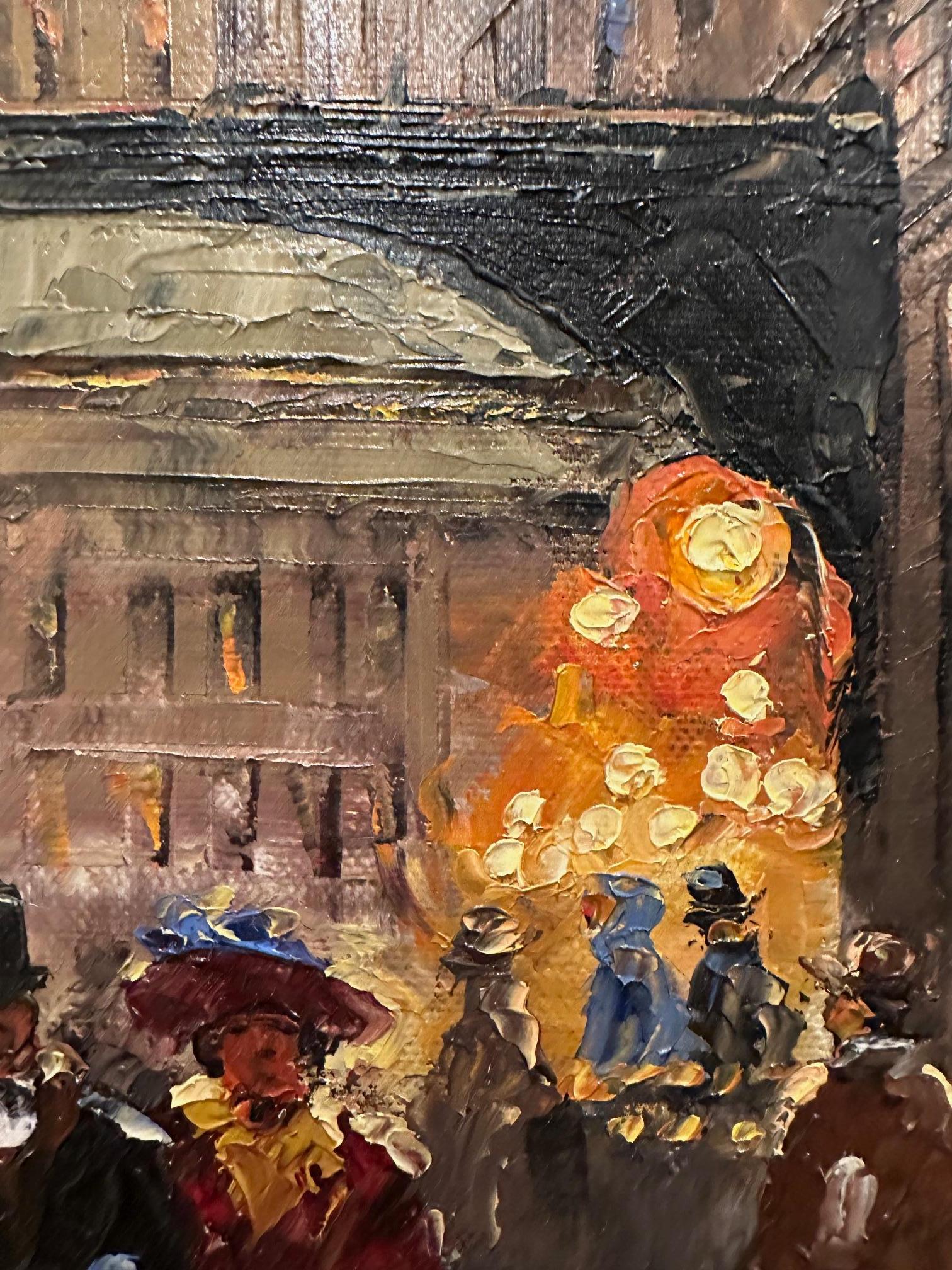 Scène de nuit mouillée à New York par l'artiste The Robert Lebron en vente 5