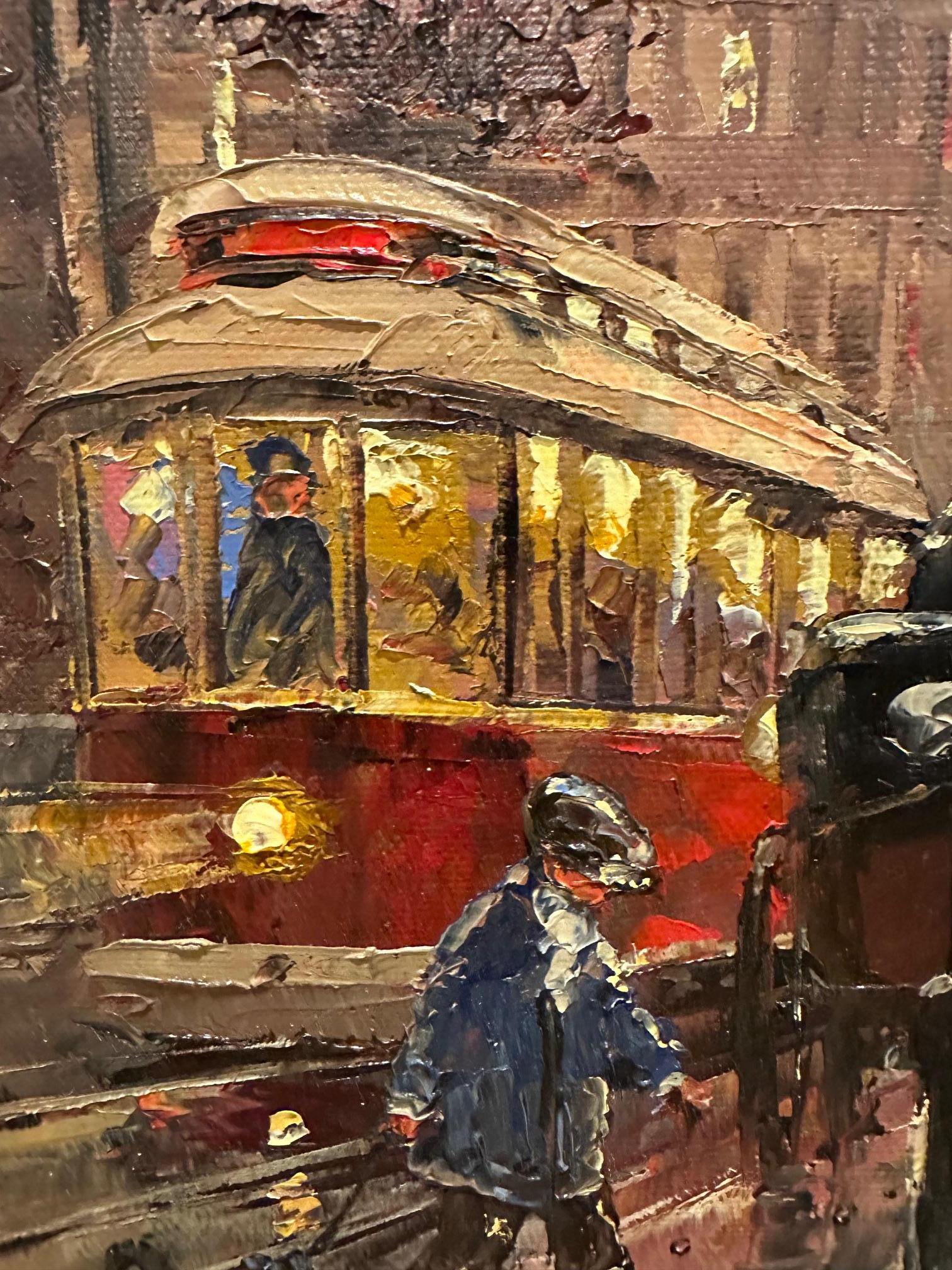 Américain Scène de nuit mouillée à New York par l'artiste The Robert Lebron en vente