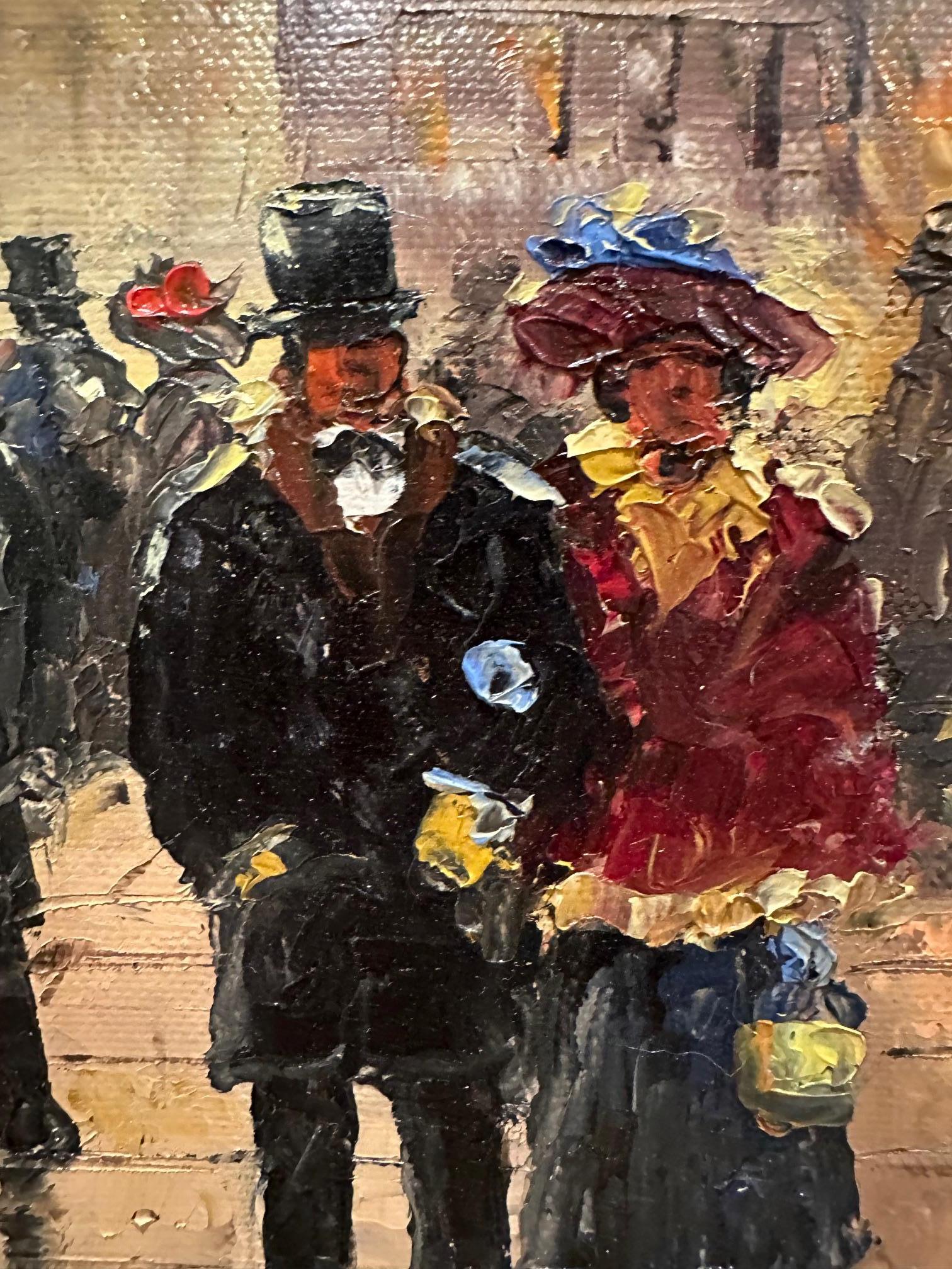 Fin du 20e siècle Scène de nuit mouillée à New York par l'artiste The Robert Lebron en vente