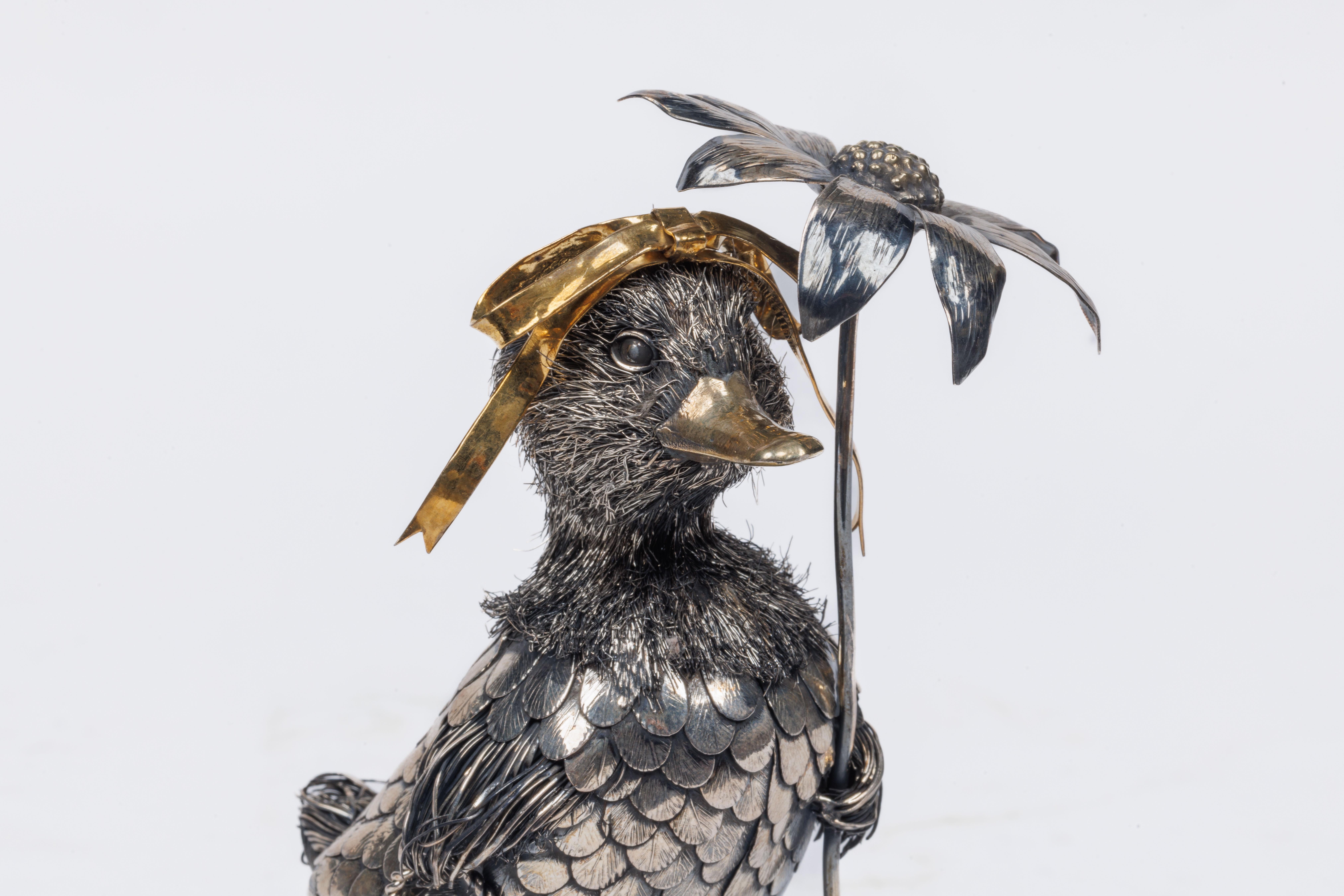 Eine skurrile Buccellati Sterling Silber Familie von vier Enten 6