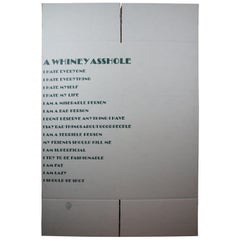 Retro "A Whiney Asshole" Cardboard Box Silk Screen Art by Cary Liebowitz aka Candyass