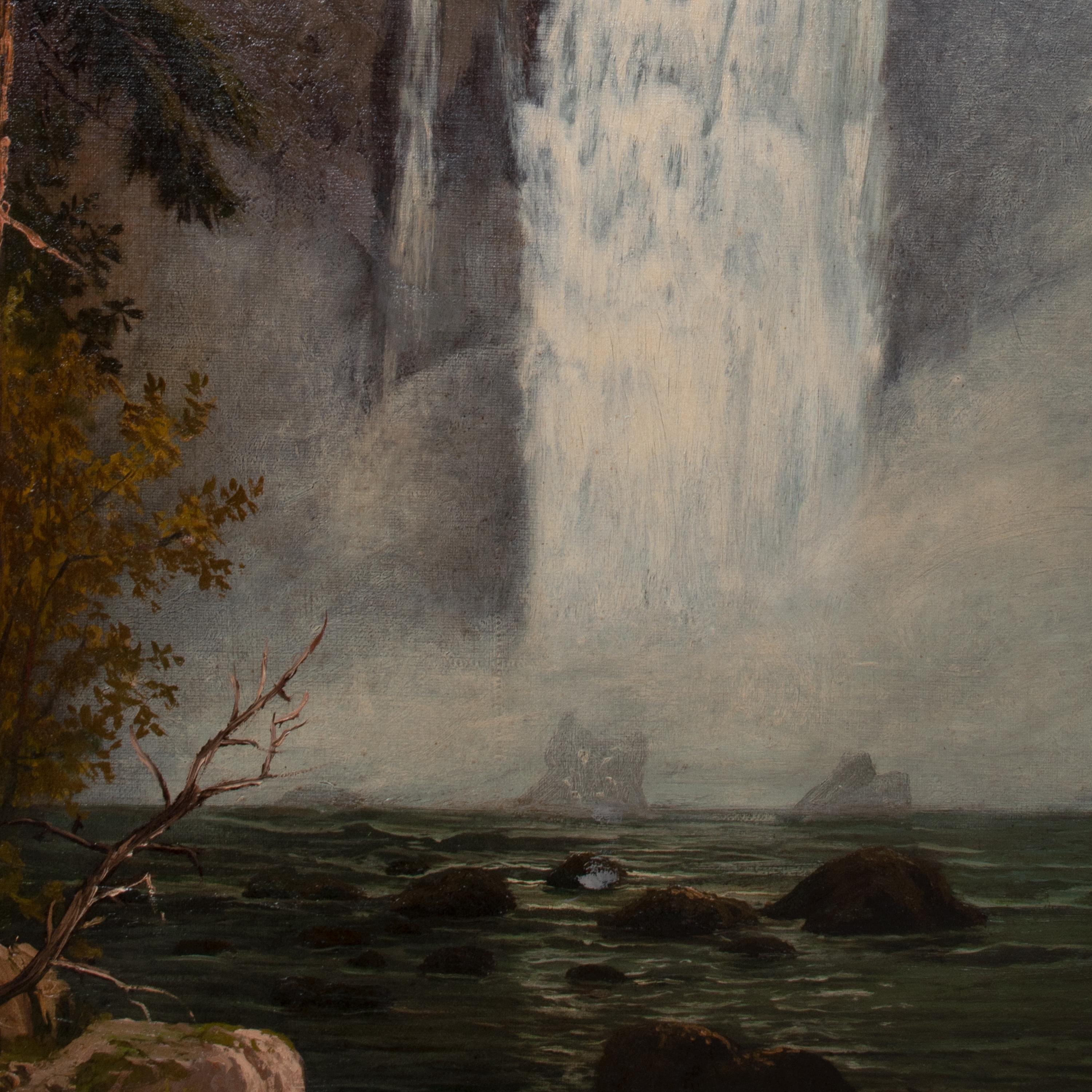 Antiguo cuadro de paisaje americano Snoqualmie Falls Washington 