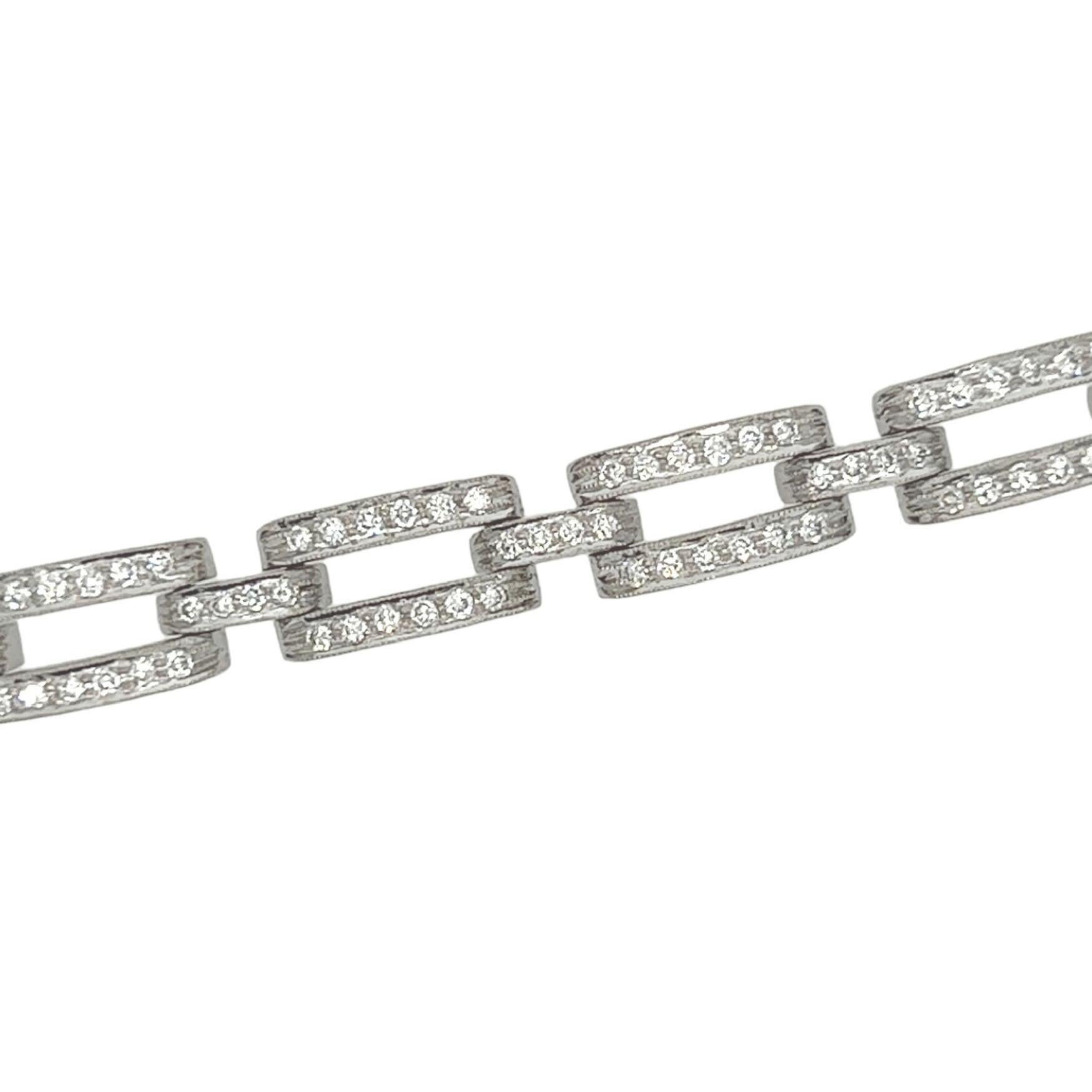 Armband aus Weiß- und Gelbgold mit Diamanten (Rundschliff)
