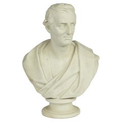 Eine weiße Parianware-Büste des Duke of Wellington von E W Wyon